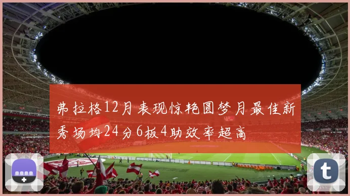 弗拉格12月表现惊艳圆梦月最佳新秀场均24分6板4助效率超高